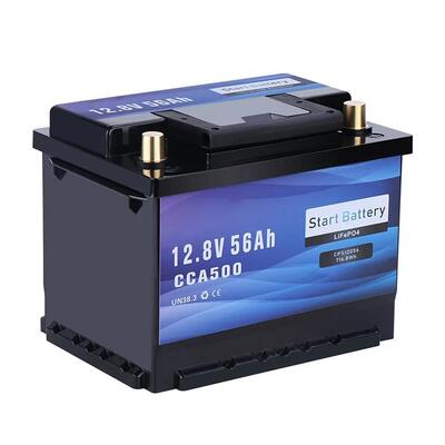 Qualität 12V 56Ah LiFePO4 Starterbatterie 500CCA Bluetooth Marine RV LKW Lithium Batterie mit Smart BMS usine