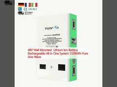 48V Wandmontierte Lithium-Ionen-Batterie wiederaufladbar All-in-One-System 5120kWh reine Sinuswelle