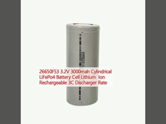 26650FS3 3.2V 3000mah Zylindrische LiFePo4 Batteriezelle Lithium-Ionen wiederaufladbare 3C-Ausladeschwindigkeit
